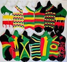 Men Women Reggae Jamaican Flag Rasta Socks Trainers Ankle Socks 1 Pair One Size