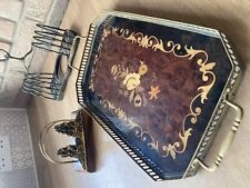 Vintage Brass & Wood Letter Rack  Ships On.Toast Rack .Brass & Wood Serving Tray