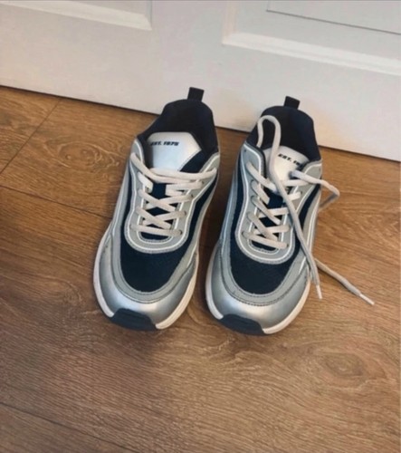 Y2k zara chunky navy silver - &,