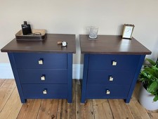 Solid Oak  Bedside or  Lounge Cabinets Pair.  Professionally Refinished. Sturdy