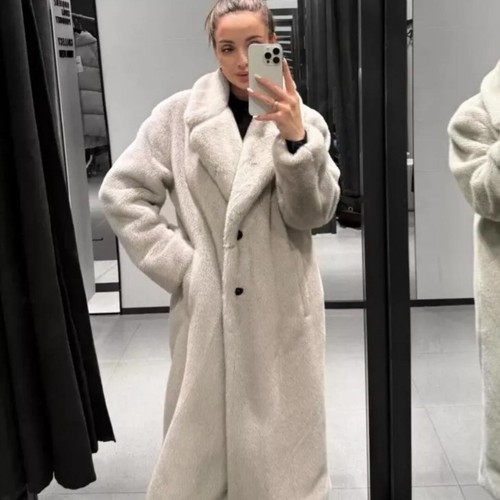 Zara new long faux fur - fur, coat