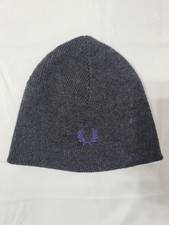 Fred Perry Wool Blend Grey Beanie Hat
