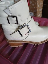 Moda In Pelle Delihla Leather Ankle Boots Cream. Faux Fur Lining. Size 38/5.