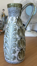 Mid Century Bourne Denby Glyn Colledge Jug Vase - Retro, Leaf Design #1