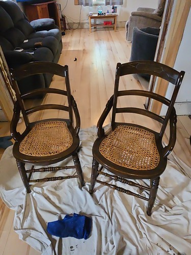 Antique solid wood chair - (2),
