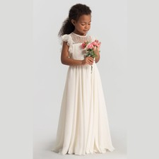 New Satin Wedding Party Flower Girl Holy Communion Party Princess Pageant Dress
