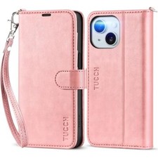 TUCCH Case iPhone 16/15/14/13/12/11 Leather Wallet Case Card Holder RFID