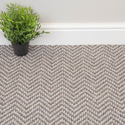 Grey beige herringbone pattern - grey,
