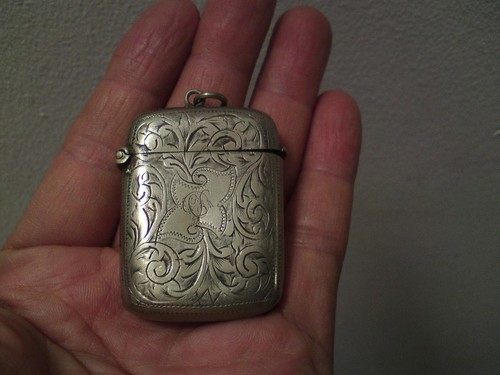 Antique vesta case silver
