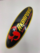 AKRAPOVIC 3D HEATPROOF EXHAUST BADGE STICKER GRAPHIC DECAL ALUMINIUM 145x45MM