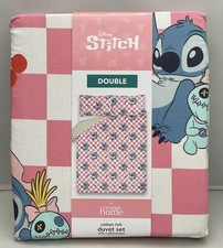 Asda George Reversible Stitch Double Cotton Rich Duvet Set With 2 Pillow Cases