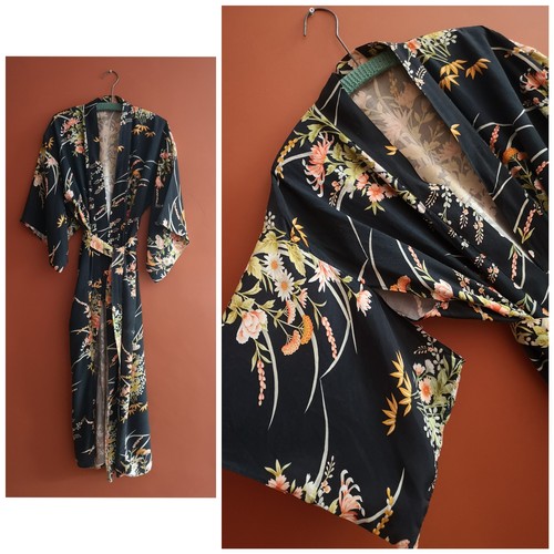 Vintage 30s deco black floral - deco,