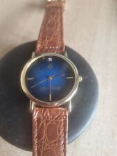 Louis Picard Ladies Watch, Blue Face, leather strap, working,  new battery