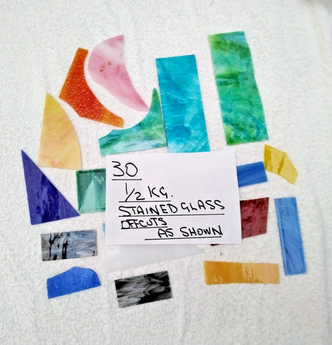 Stained glass offcuts 2kg - stained, offcuts.