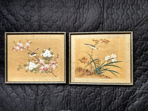 Vintage chinese silk painting - chinese,