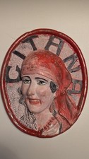 Vintage Gitana Chalkware Wall