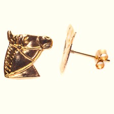 9ct Gold Stud Earrings Horse
