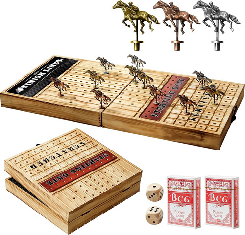 Horse racing board game with - board,