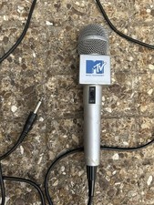 MTV Music Television Wired Microphone Silver/Blue Audio Equipment Collectable
