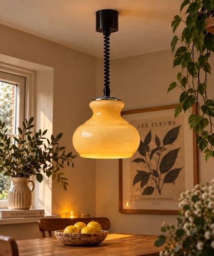 Mid century yellow opal glass - yellow,