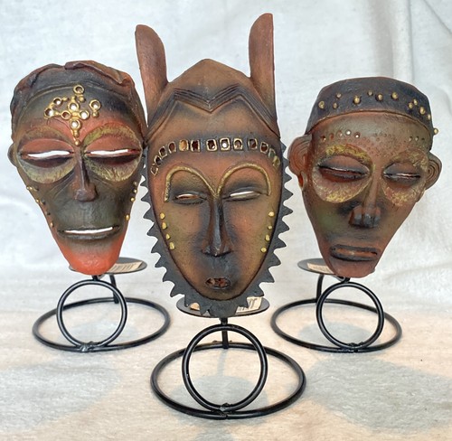 Trio resin african mask - trio, tea