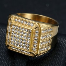 Men Iced Out Ring Hip Hop