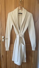 Ralph Lauren Ivory Knit Shawl Collar Cashmere Wool Belted Robe Dressing Gown M