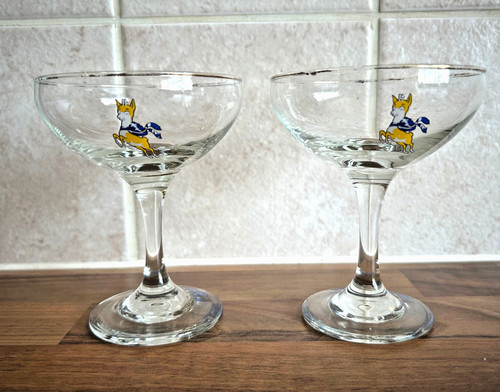 Babycham glasses with yellow - glasses,