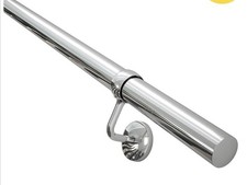 handrail-Rothley Polished Steel Stair Handrail Kit 1.2m