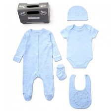 Baby Boys Clothing Gift Set ~ 0-3M  'Little Elephants' 6 Piece Layette Bag