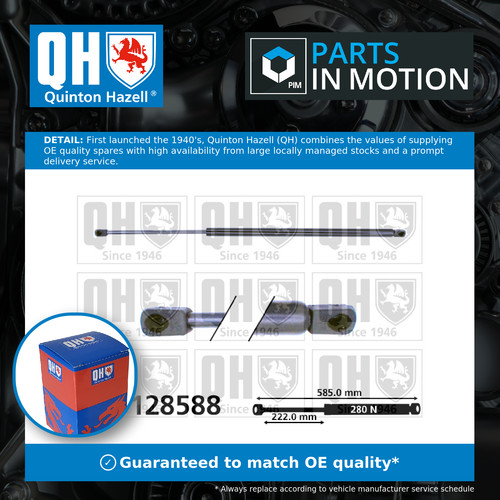 Boot gas strut - gas, fits