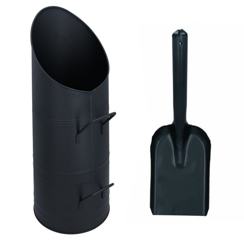 Coal hod scuttle black metal - black,