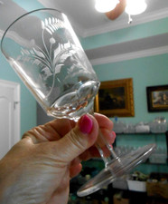 Etched Rummer Goblet Wine
