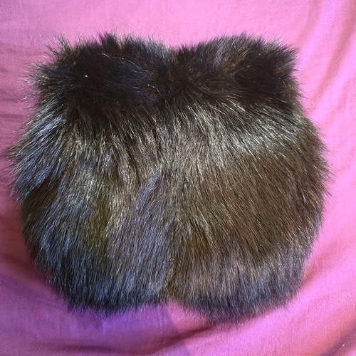 Black faux fur hand - faux,