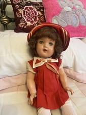 Vintage Shirley Temple Type Hard Plastic Doll In Original Clothes.
