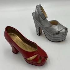 Just the right shoe x 2  Red Silver ( small ornaments ) Heels Collection Vgc