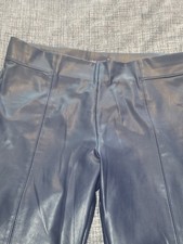 Marks And Spencer Womens Leather Look Leggings Trousers 16 Long