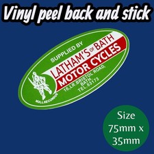 LATHAMS OF BATH MOTORCYCLE Dealer Vinyl Sticker Lambretta Vespa SX TV LI LD LI D