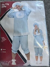 Big Cry Baby Blue Baby Romper Fancy Dress One Size Unisex Shirt Bib Trouser Hat