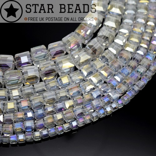 Faceted cube crystal glass - faceted,