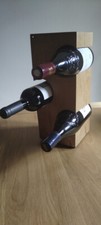 Solid oak wine rack 3-bottle