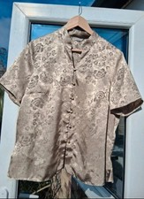 M&S Beautiful Gold Tunic Blouse Size 16 Good Condition