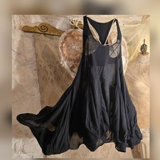 An AllSaints Spitalfields Black Semi Sheer Ruffle Parachute Delia  Dress UK 8