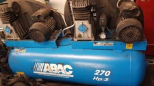 ABAC 270 Litre Belt Driven Air Compressor 10 BAR 27.6CFM PRO A39 270 FM3 Tandem