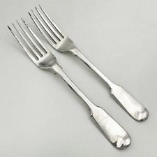 Pair georgian dinner forks - dinner,