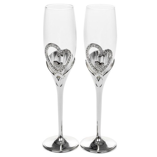 Crystal heart champagne - crystal,