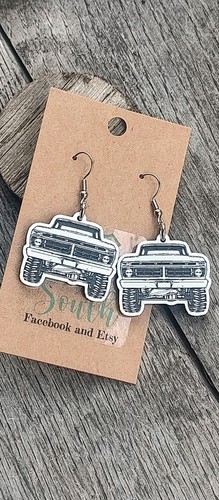 Old ford truck - old, earrings,
