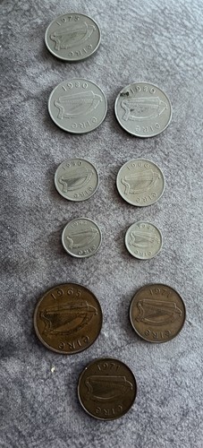 Irish silver coins and - silver, copper