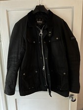 Mens Barbour International Duke Wax Jacket Coat Black Size L