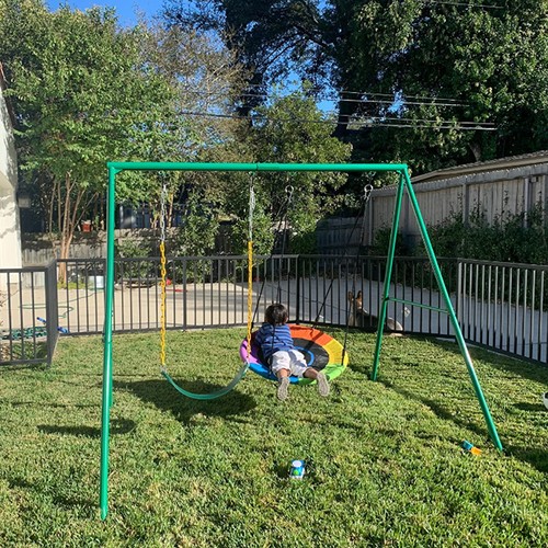 Metal swing set outdoor - 3,